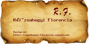 Rózsahegyi Florencia névjegykártya